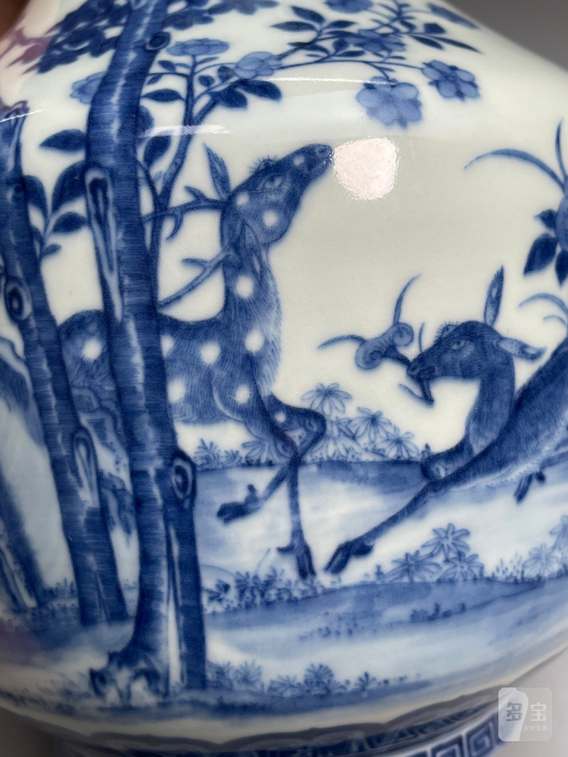 清道光  御制青花六合同春如意耳尊 - 图19